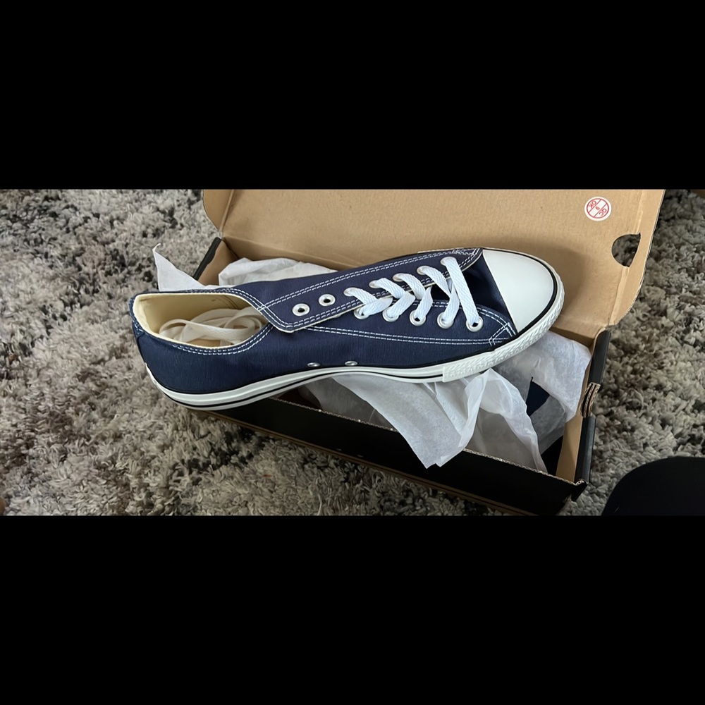New Blue Low Top Converse Shoes - Picture 3 of 3